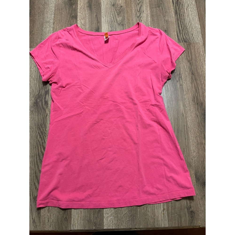 Lucy Shirt, Women's Size Large, Pink, V-neck,. Short Sleeve
